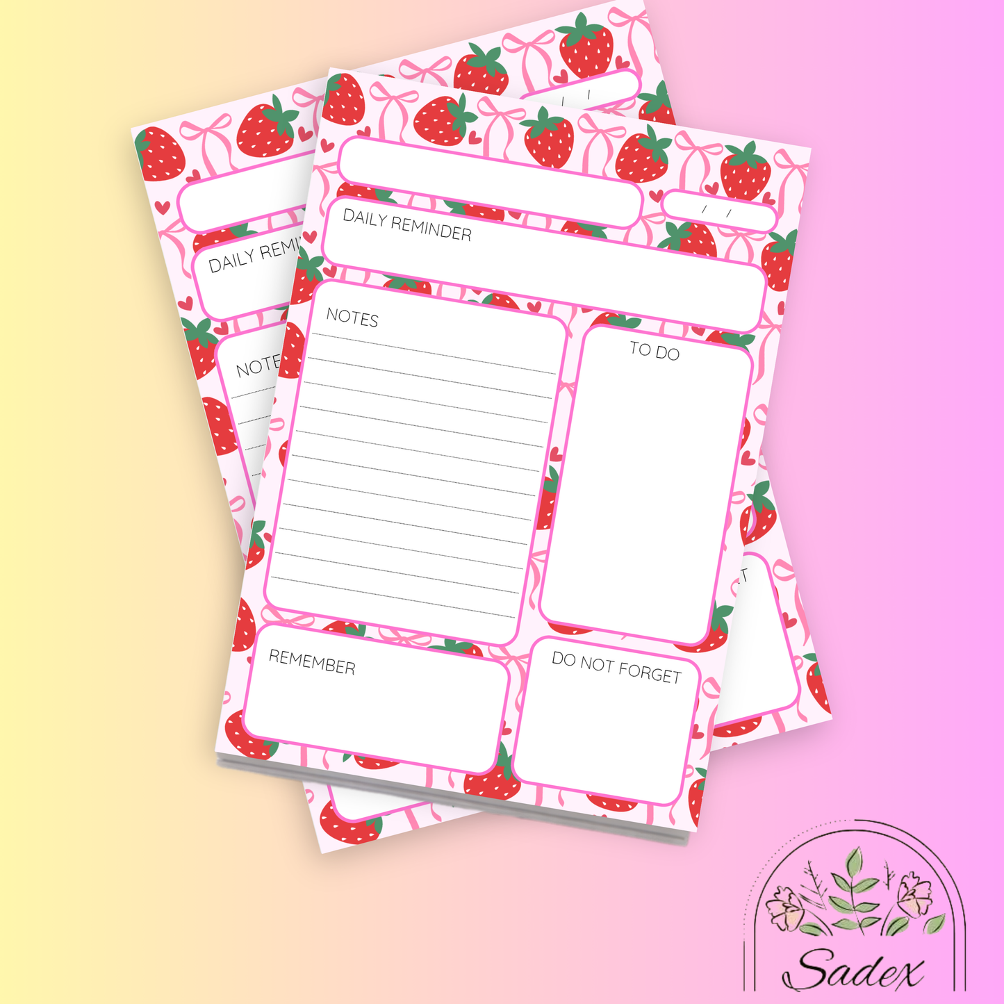 Strawberry sweet planner